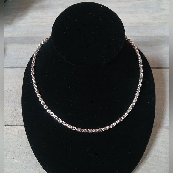 White Gold 14KGP Thick Rope Chain Necklace 22" - Picture 2 of 10